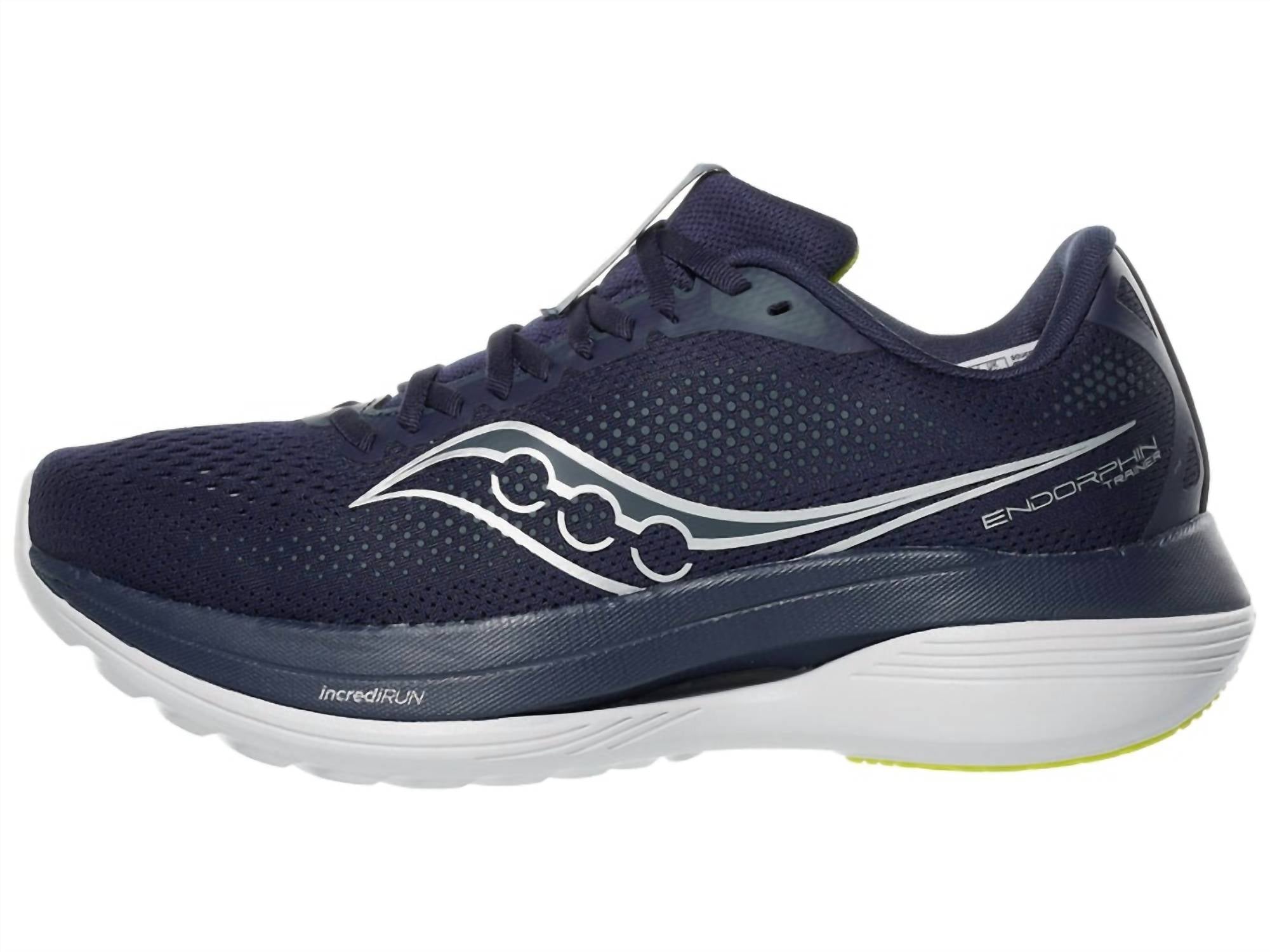 SAUCONY Men's Endorphin Trainer Shoe in navy primose - men's shoe - alternate view