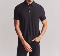 RHONE Wfh Short Sleeve Polo in black - men's shirt