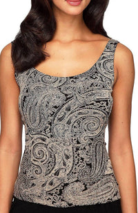 Alex Evenings - Printed Slinky Twinset With Glitter Detail