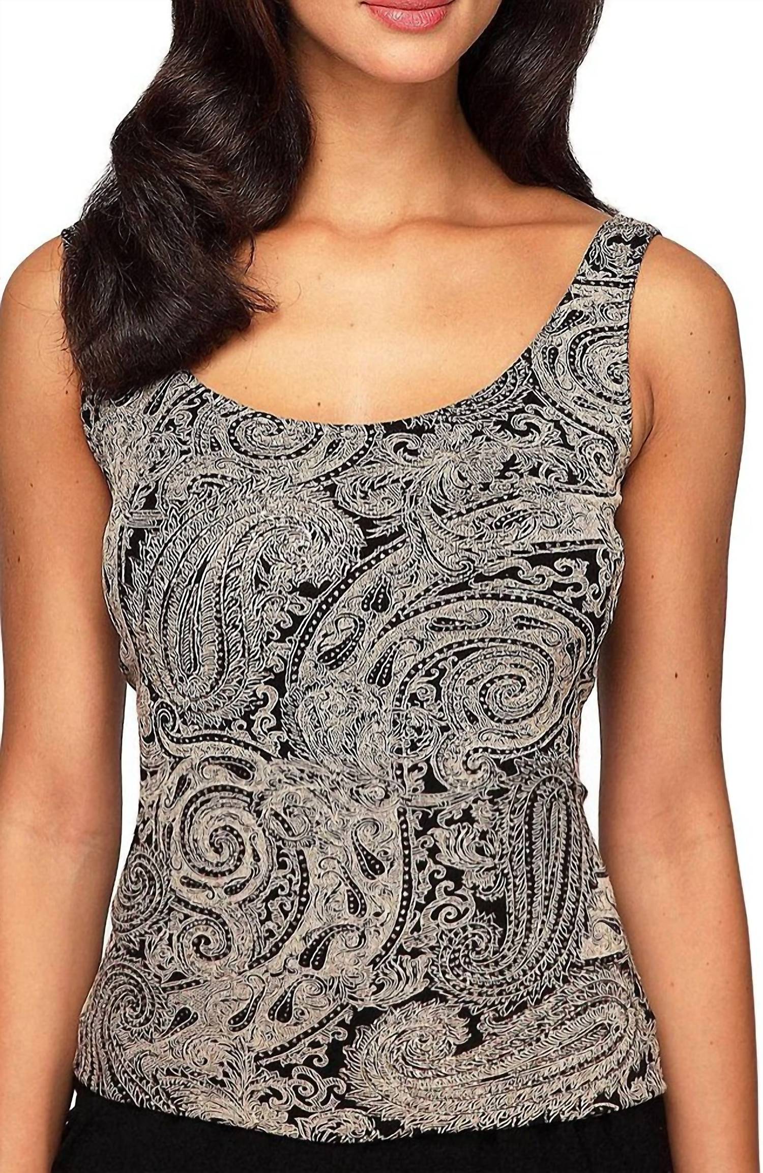 Alex Evenings - Printed Slinky Twinset With Glitter Detail