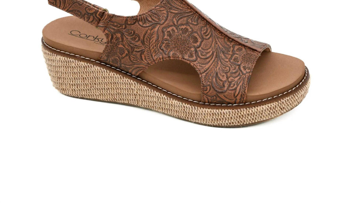 Corkys Footwear - Women's Volta Ii Embossed Floral Wedge Sandal