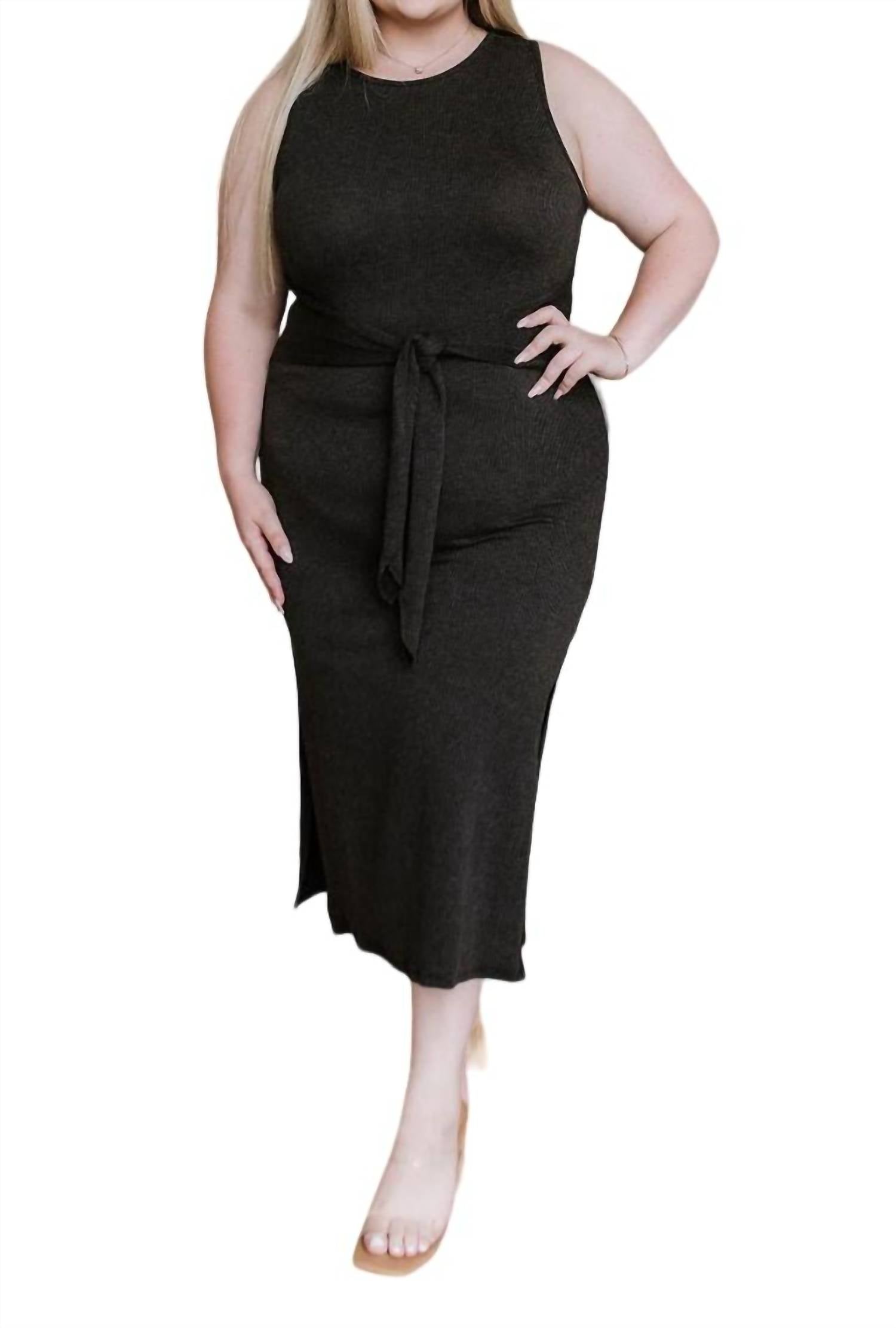 Shopin In La - Out on the Town Tie Detail Midi Dress