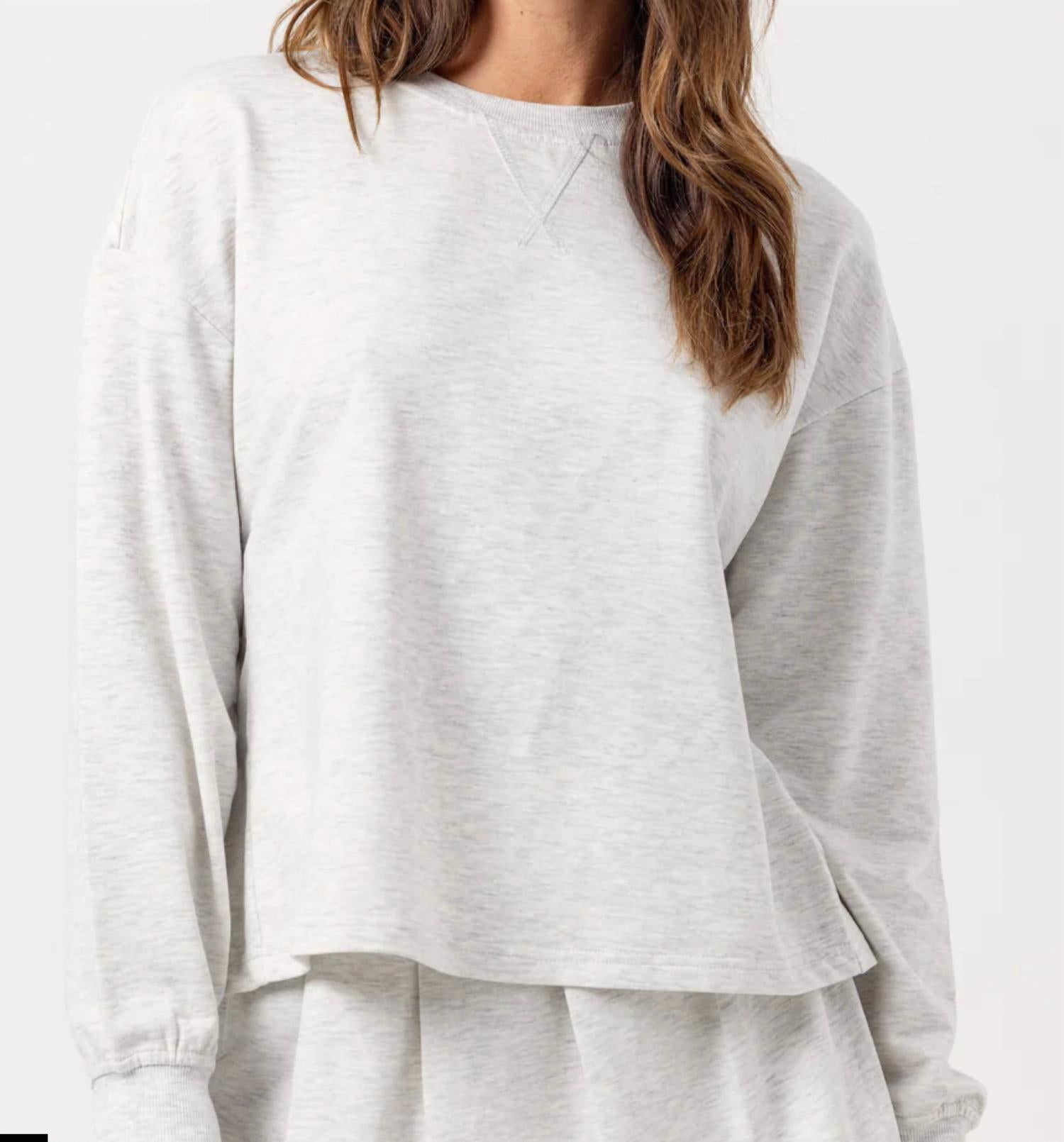 sundays Oakley Crew Pullover in light grey - women's sweater