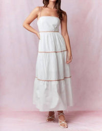 Peach Love - RIC RAC TRIM DETAIL SLEEVELESS MIDI DRESS