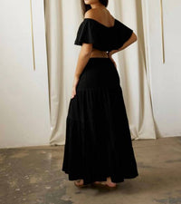 Blanco By Nature - Flowy Long Drawstring Maxi Skirt