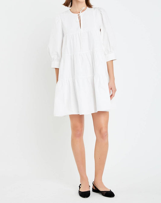 English Factory - Blouson Sleeve Poplin Mini Dress