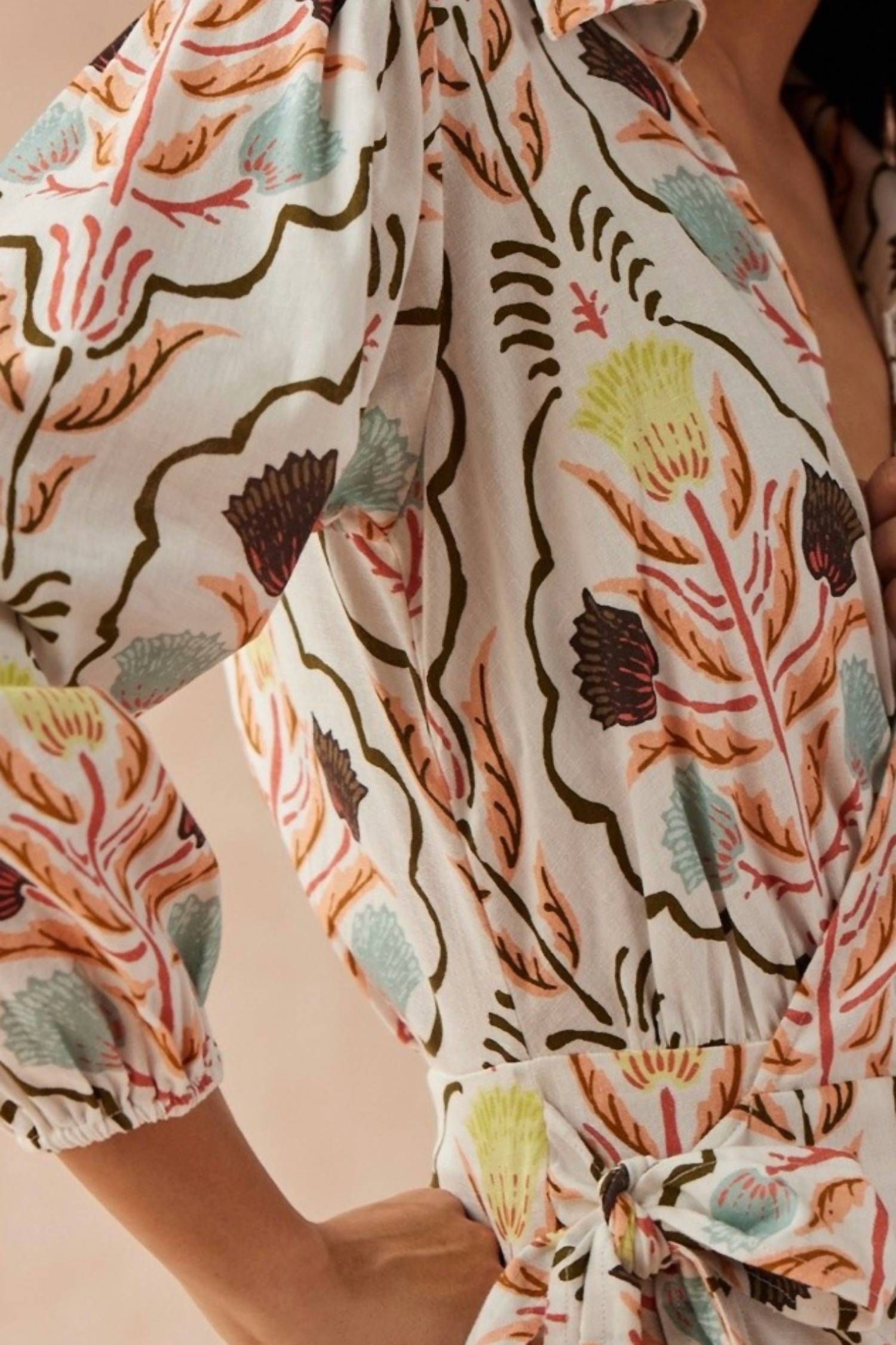 OMIKA Avery Mini Dress in kirini meadow - women's dress - detail view