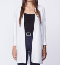 STATESIDE Horizontal Rib Duster Cardigan in white - women's cardigan