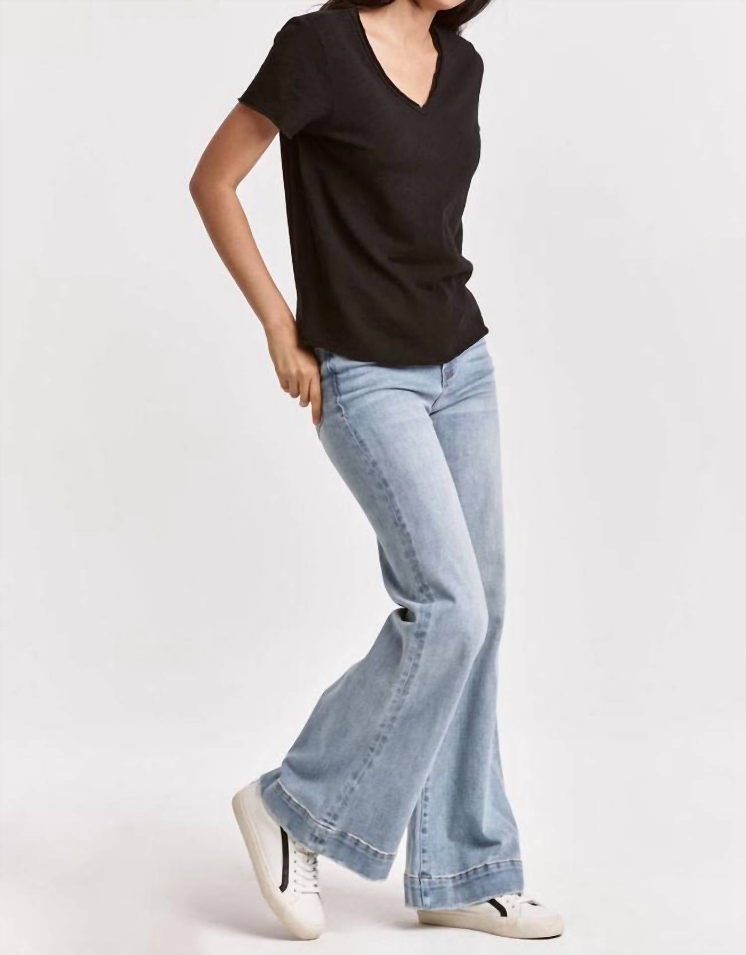 DEAR JOHN DENIM Decker Jersey Short Sleeve Tee in black - women's t-shirt - view 4