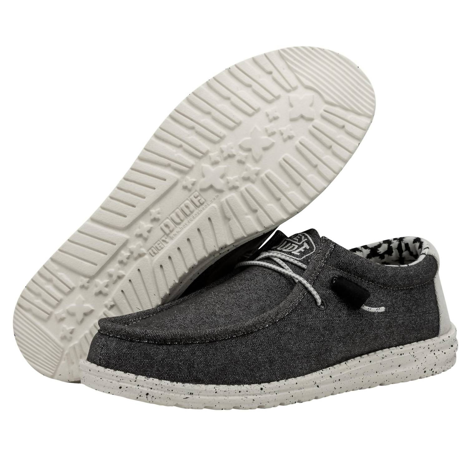 HEY DUDE Men's Wally Stretch Shoe in opal black - men's loafer - detail view