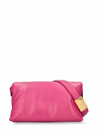 MARNI Women's Small Leather Prisma Crossbody Bag in pink - women's bag - detail view