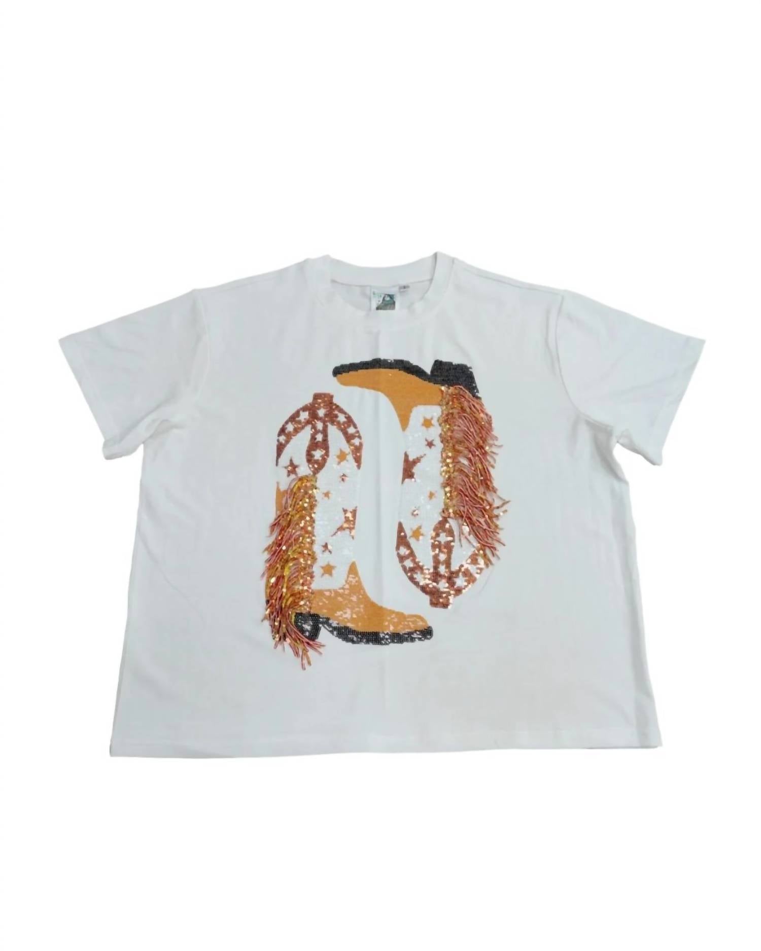 Queen Of Sparkles - Fringe Boot Tee
