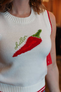 ELAN Chillin Pepper Sleeveless Sweater in off white - women's sweater - view 4