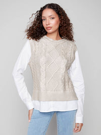 Charlie B - Foiled Knit Fooler Vest