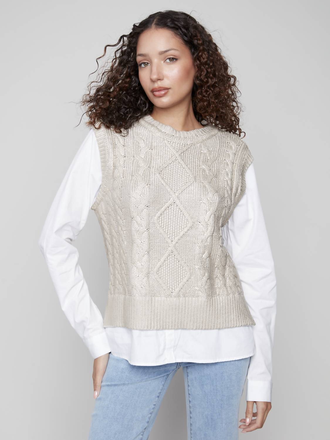 Charlie B - Foiled Knit Fooler Vest