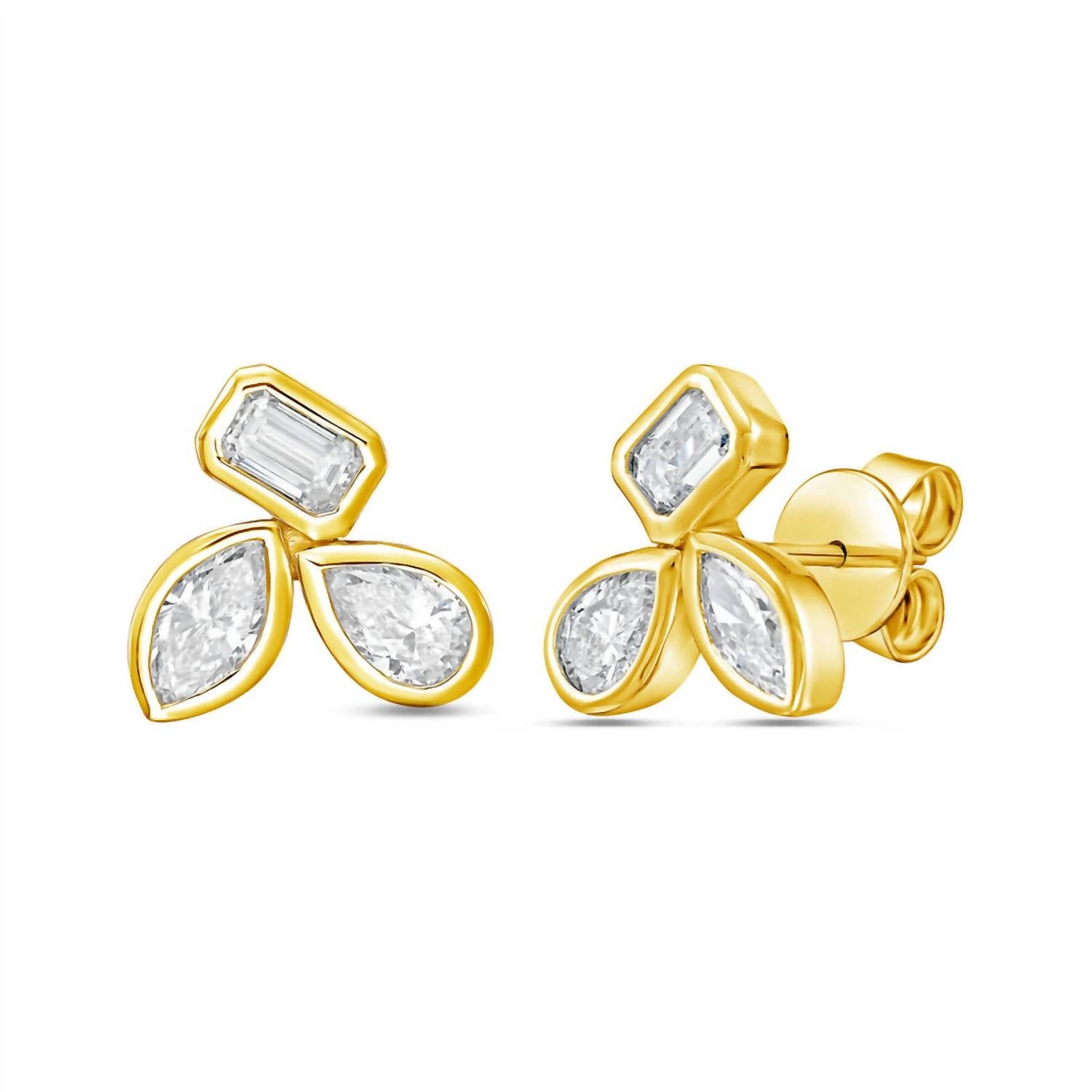 Diana M Jewels - Women's Emerald, Pear & Marquise Lab-Grown Diamond Stud Earrings (3.00 Ct) - Signature
