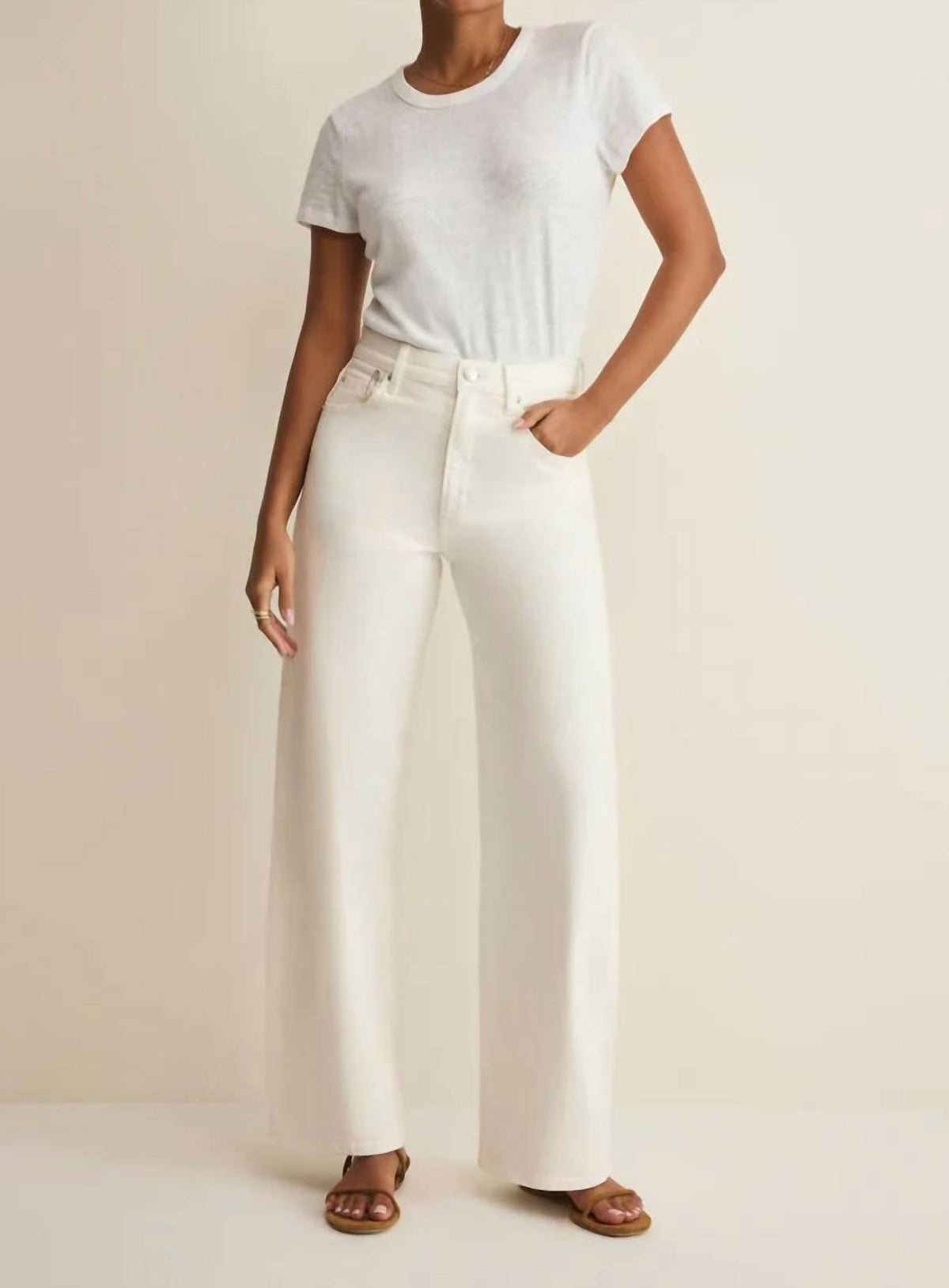 Z Supply - Remi High Rise Bowed Wide Leg Jeans