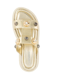 Andrea Women's Adorned With Decorative Studs Sandal in gold - women's sandal - alternate view