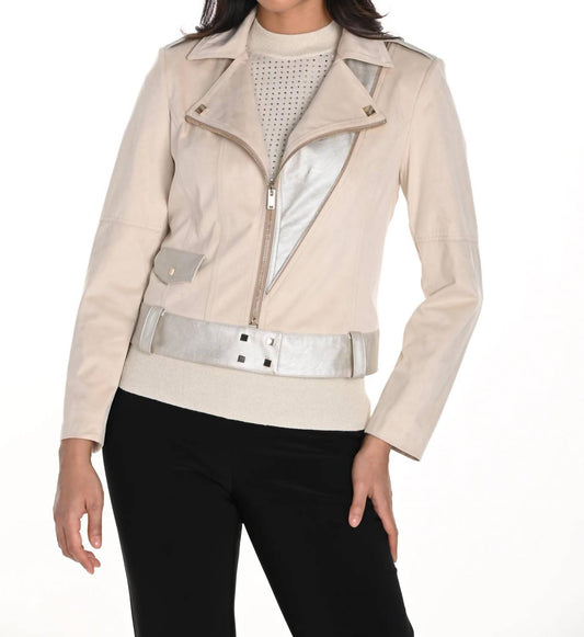 Frank Lyman - FAUX SUEDE MOTO JACKET