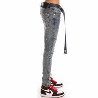 Cult Of Individuality - MEN'S PUNK SUPER SKINNY STRETCH BELTED JEANS