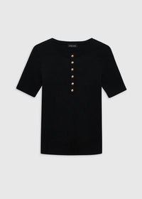 ANINE BING Alessia Tee in black - women's t-shirt - alternate view