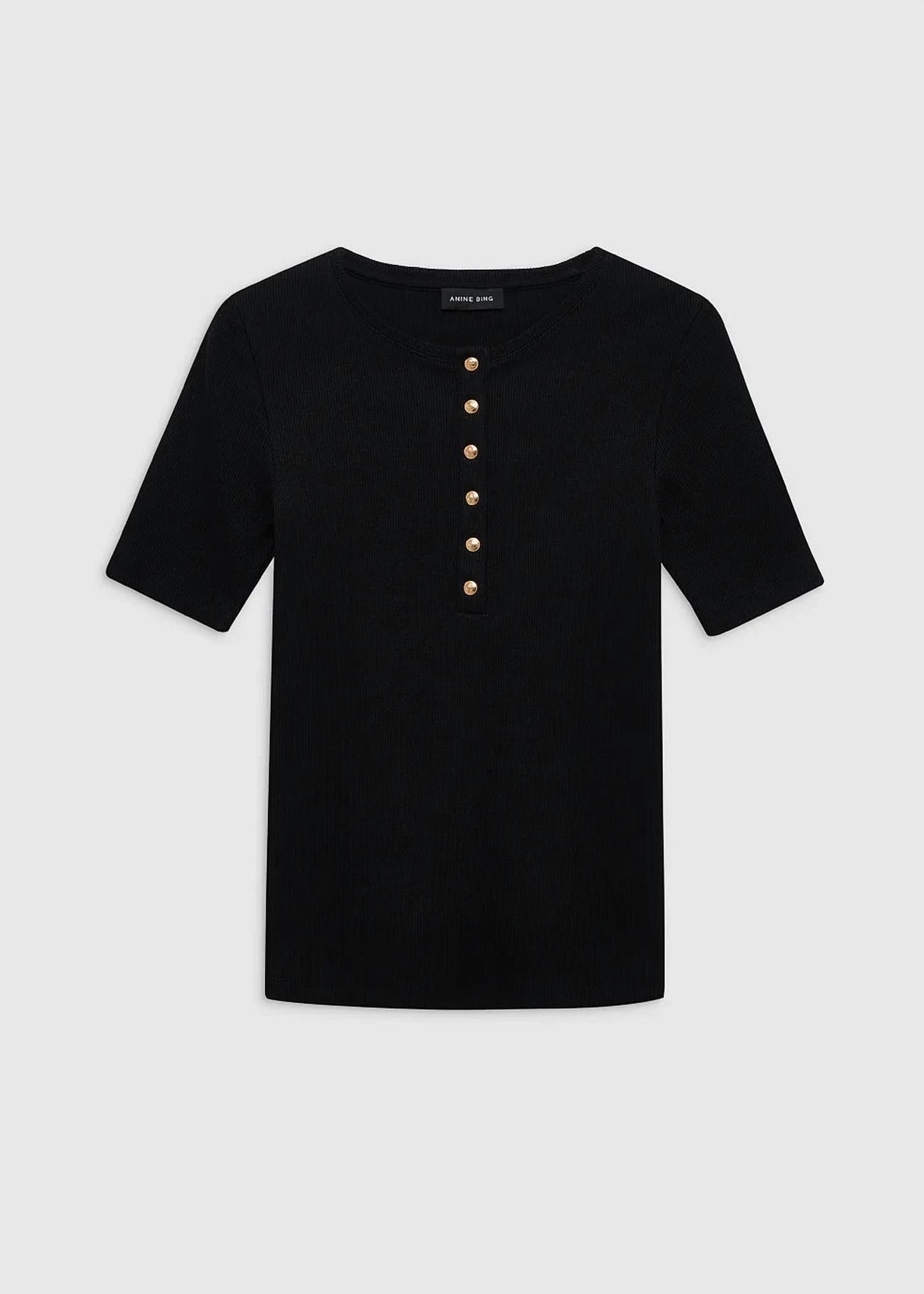 ANINE BING Alessia Tee in black - women's t-shirt - alternate view