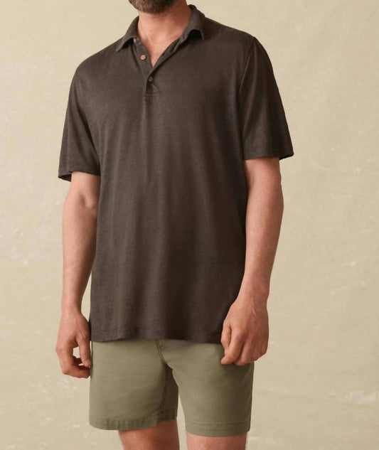Faherty - Short Sleeve Linen Polo Shirt