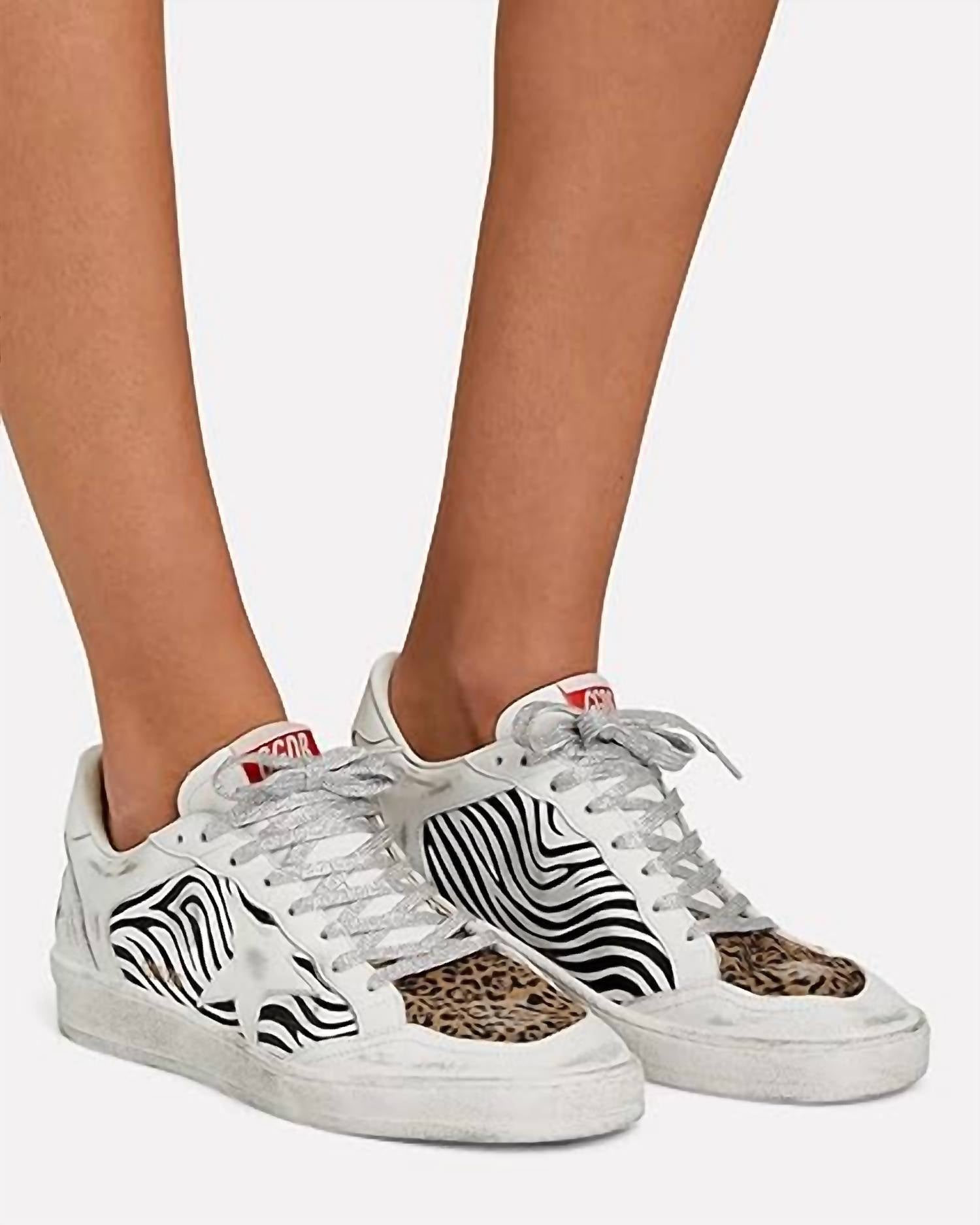 Golden Goose - Women's Ball Star Zebra Leather Shoes