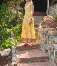Moon River - Sleeveless Eyelet Midi Dress
