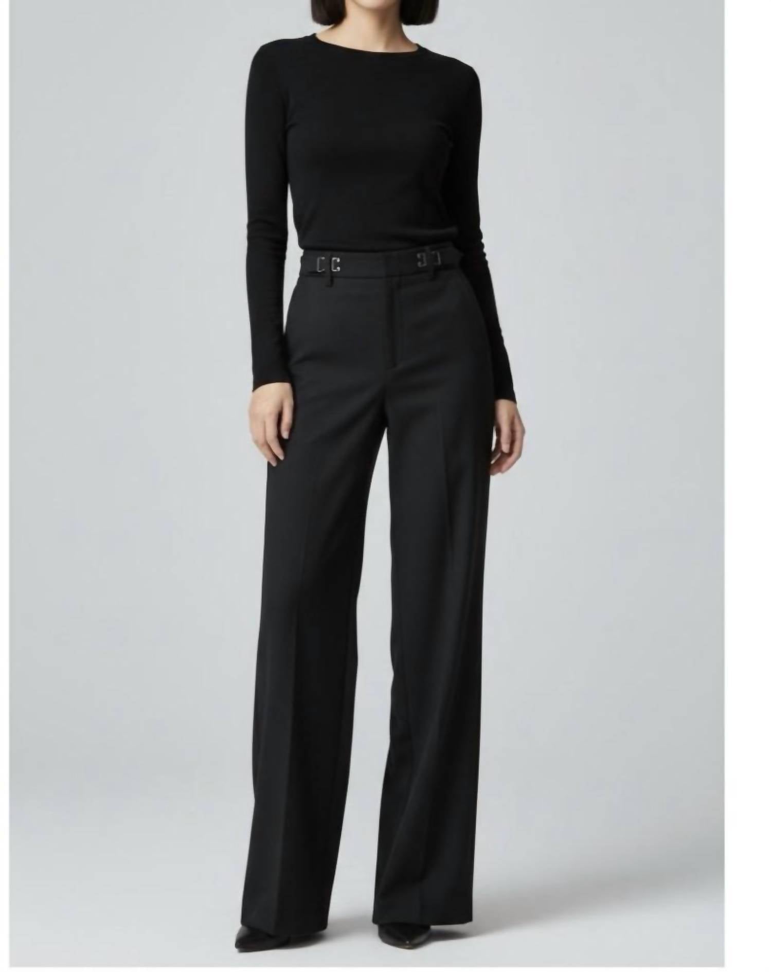 Bianco - Lisa Wide Twill Trouser with Adjustable buckle