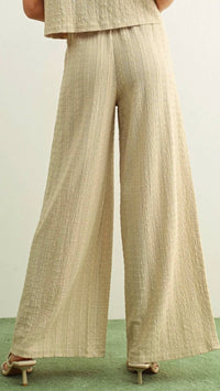 Miou Muse - Crinkled Fabric Sleeveless Button Front Top And Bottoms Set