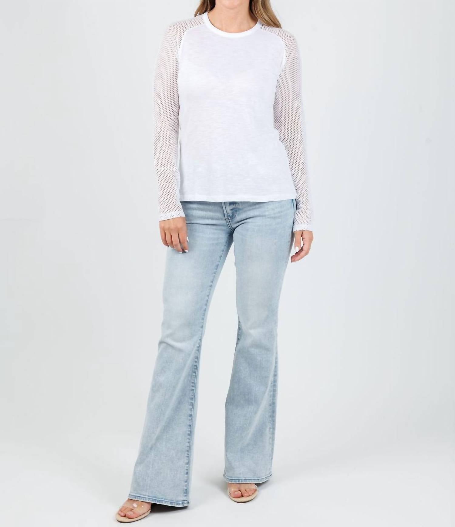 Goldie - Soleil Saddle Fishnet Long Sleeve Top