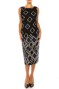 Maya Brooke - Diamond Print Jacket Dress 2-piece Set