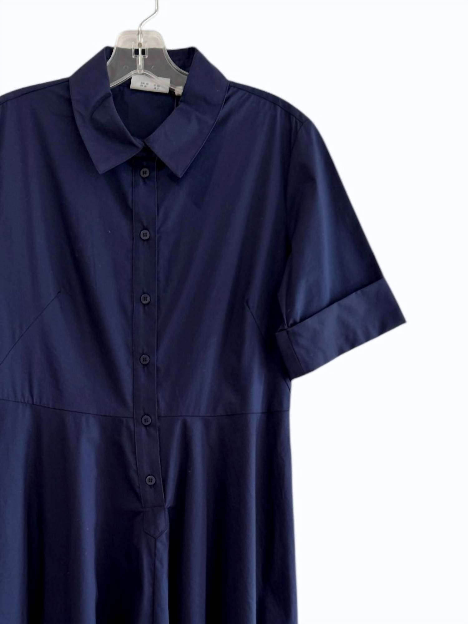 FOIL Women's Casual Midi Dress in midnight - women's dress - detail view
