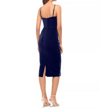 Betsy & Adam - Women's Velvet Rosette Sheath Dress