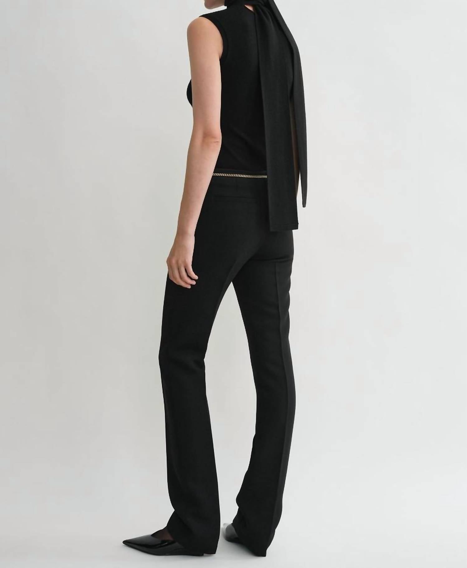 TOTEME Low Waist Cigarette Trouser in black - women's pants - detail view