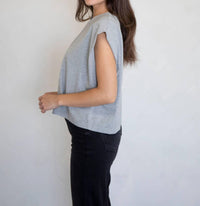 Things Between Tate Muscle Tee in heather grey - women's shirt - alternate view