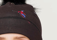 krimson klover Illustrated Beanie in multi skier black - women's hat - alternate view