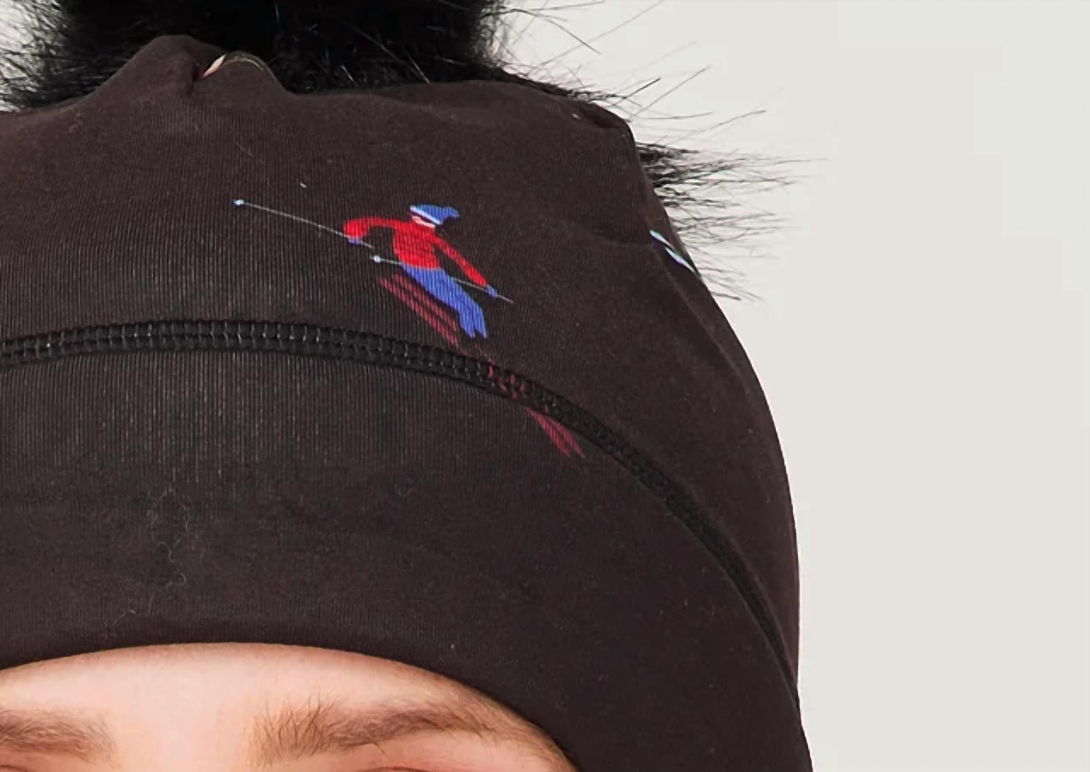 krimson klover Illustrated Beanie in multi skier black - women's hat - alternate view