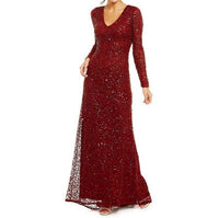 Adrianna Papell - 1/2 Sleeve Sequine Gown
