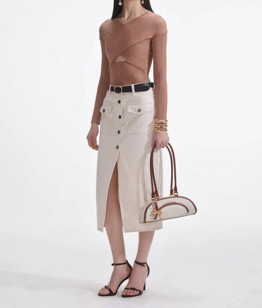 Self-Portrait - Ribbed Knit Wrap Top