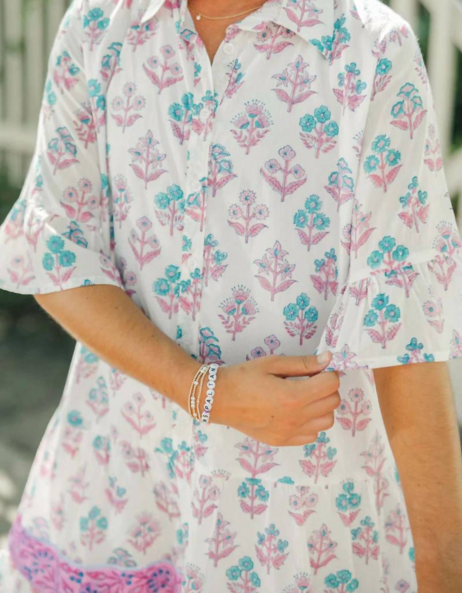 VICTORIA DUNN Sullivan Swing Dress in lilac chiffon - women's dress - detail view
