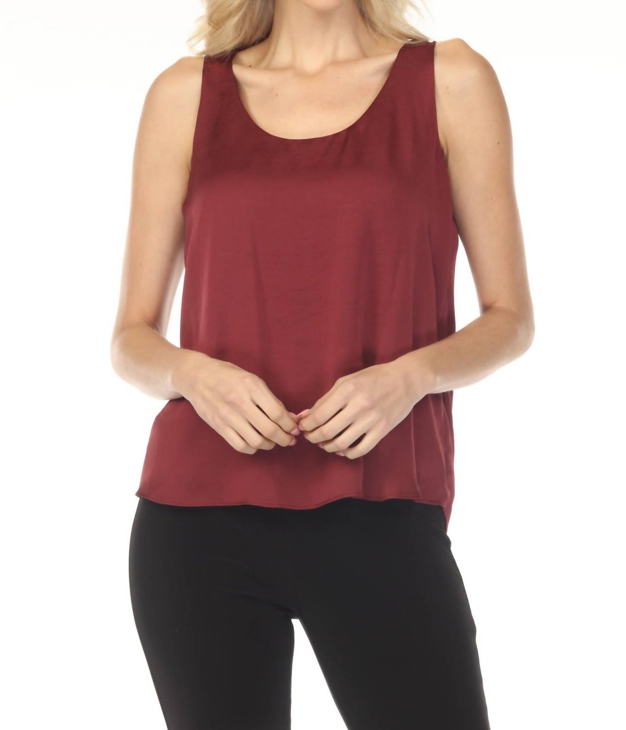 Joseph Ribkoff - Scoop Neck Sleeveless Satin Top