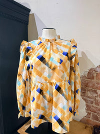 Jodifl - Women's Checked Ruffle Top