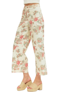 Entro - Seraphina Floral Print Wide-leg Pants