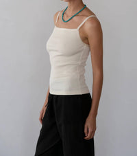 Donni. - Rib Satin Tank Top