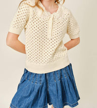 Aaron & Amber - Crochet Sweater Top