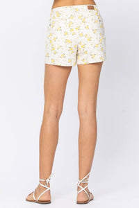 Judy Blue - Mid-rise Flower Print Shorts