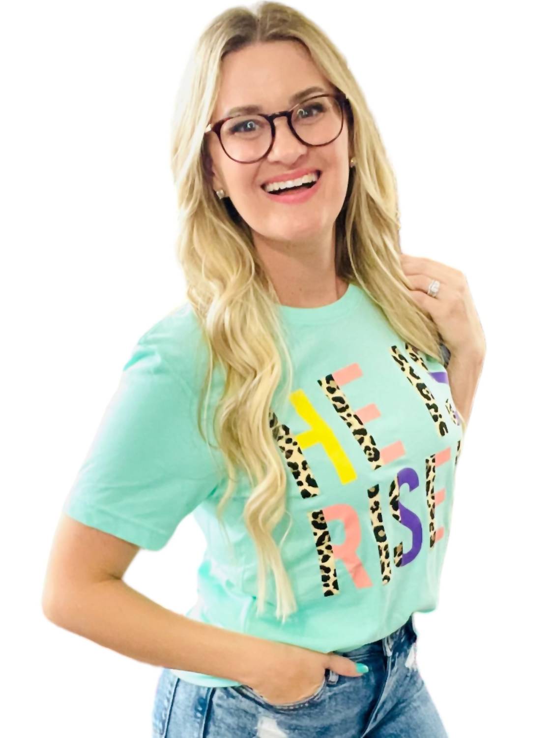 Spirit To A Tee - He Is Risen Leopard Tee