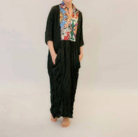 Alembika - Paisley Bib Crinkle Maxi Dress